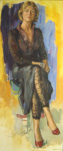 Portret van Elisabeth Levelt geschilderd door Carla Rodenberg